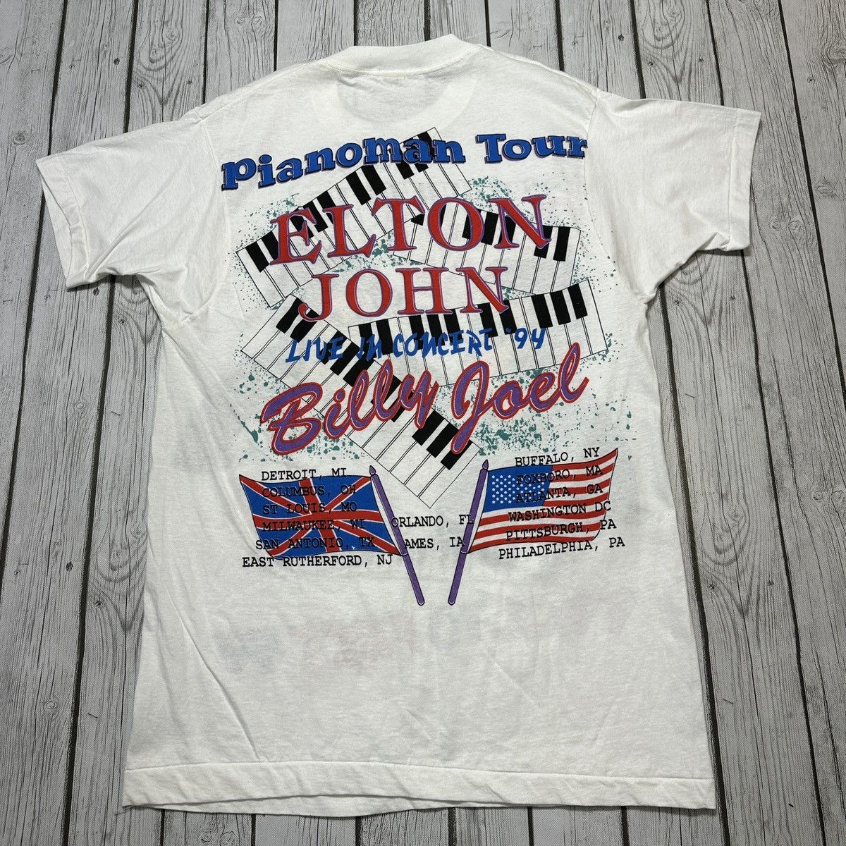 Band Tees Vintage Billy Joel & Elton John tee Size US XL / EU 56 / 4 - 2 Thumbnail