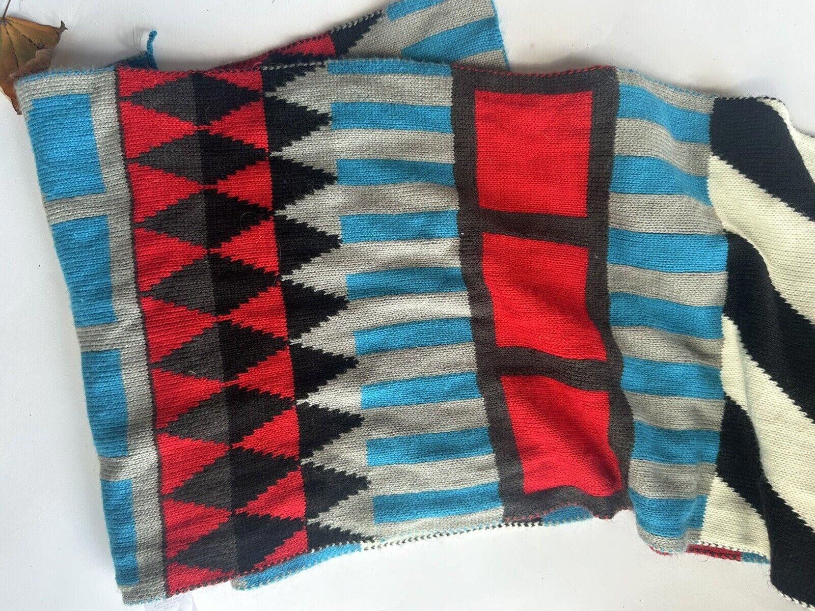 Designer Large Knit Scarf Tribal Pattern Acrylic Size ONE SIZE - 1 Thumbnail