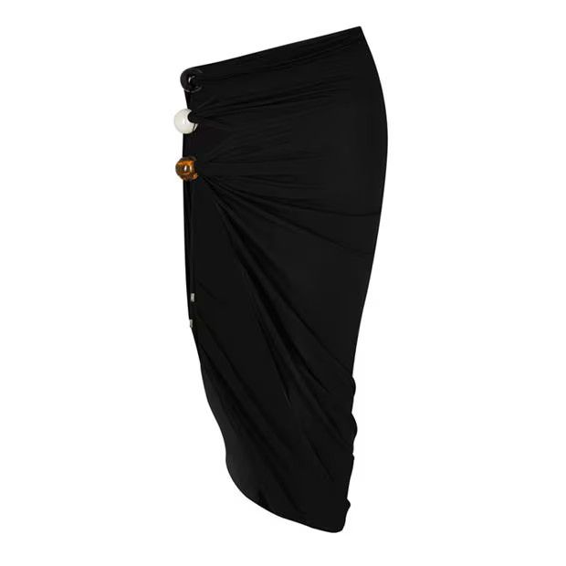 Jacquemus o1g2r1mq1024 Midi Skirt in Black Size 25" / US 0 / IT 36 - 2 Thumbnail