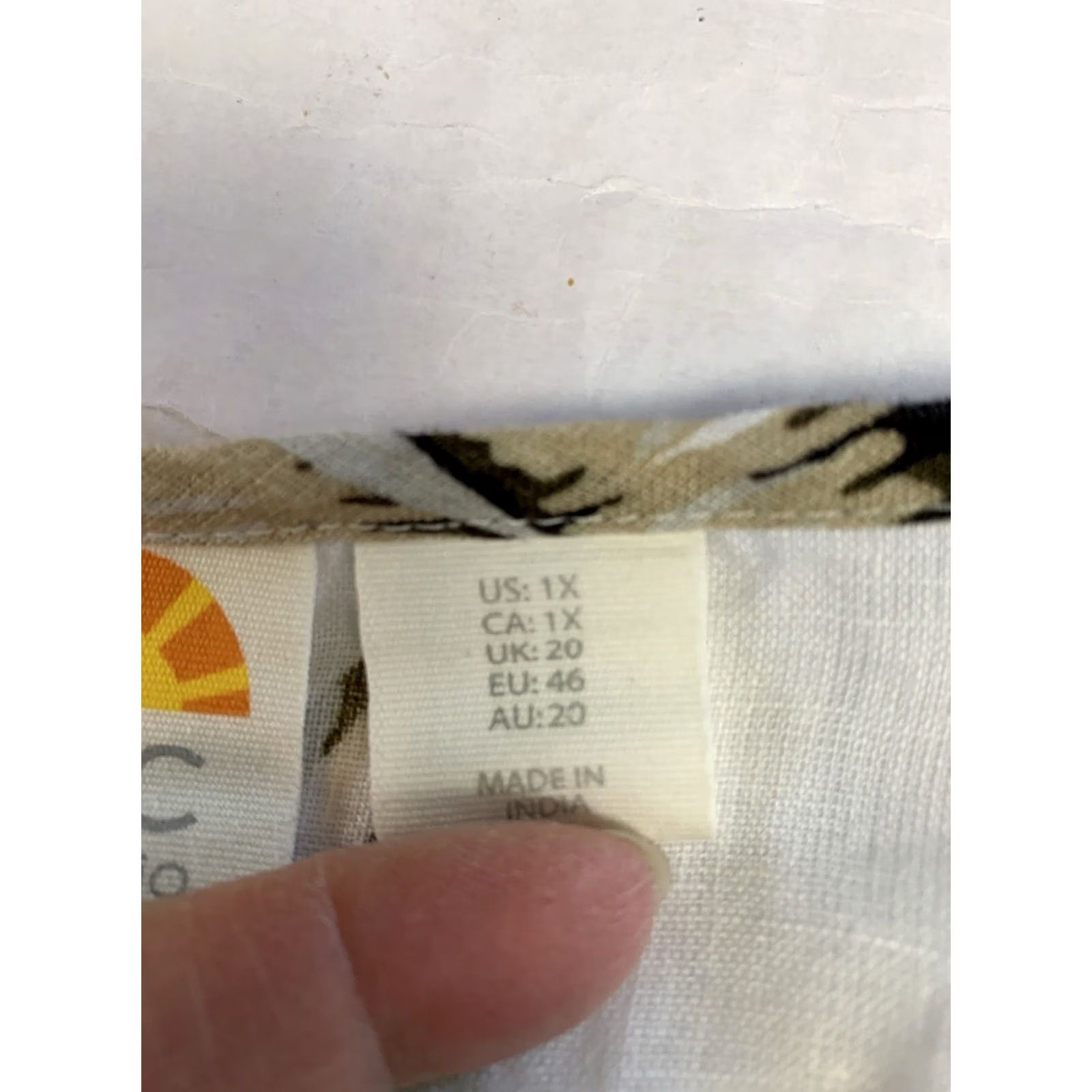 Vintage VINTAGE C&C California Shirt Womens 1X 100% Linen Tropical Ferns Hi-Lo Short Sleeve Size XL / US 12-14 / IT 48-50 - 5 Thumbnail
