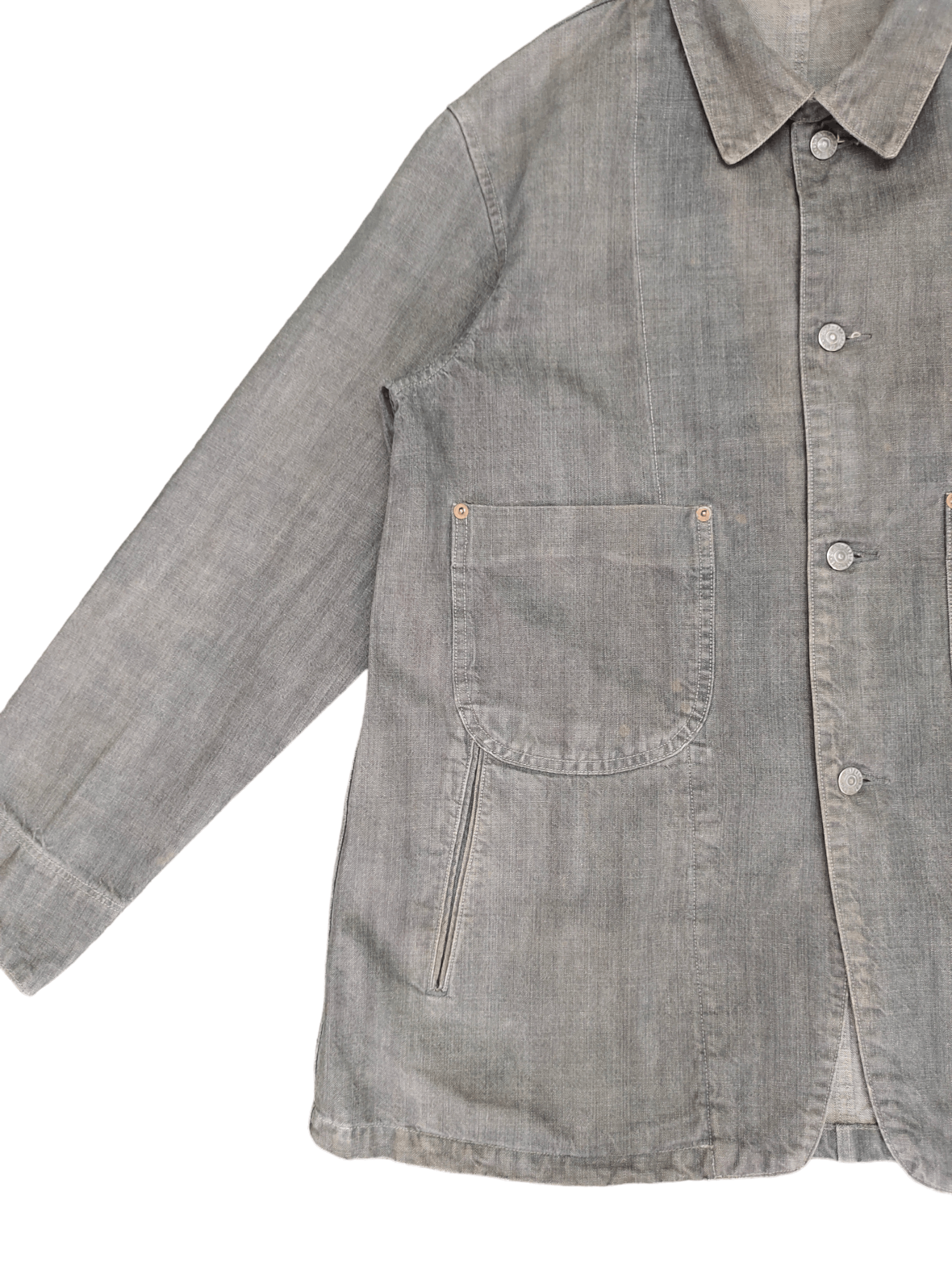 If Six Was Nine Tabloid News Japan Selvedge Chore Denim Jacket Size US M / EU 48-50 / 2 - 5 Thumbnail