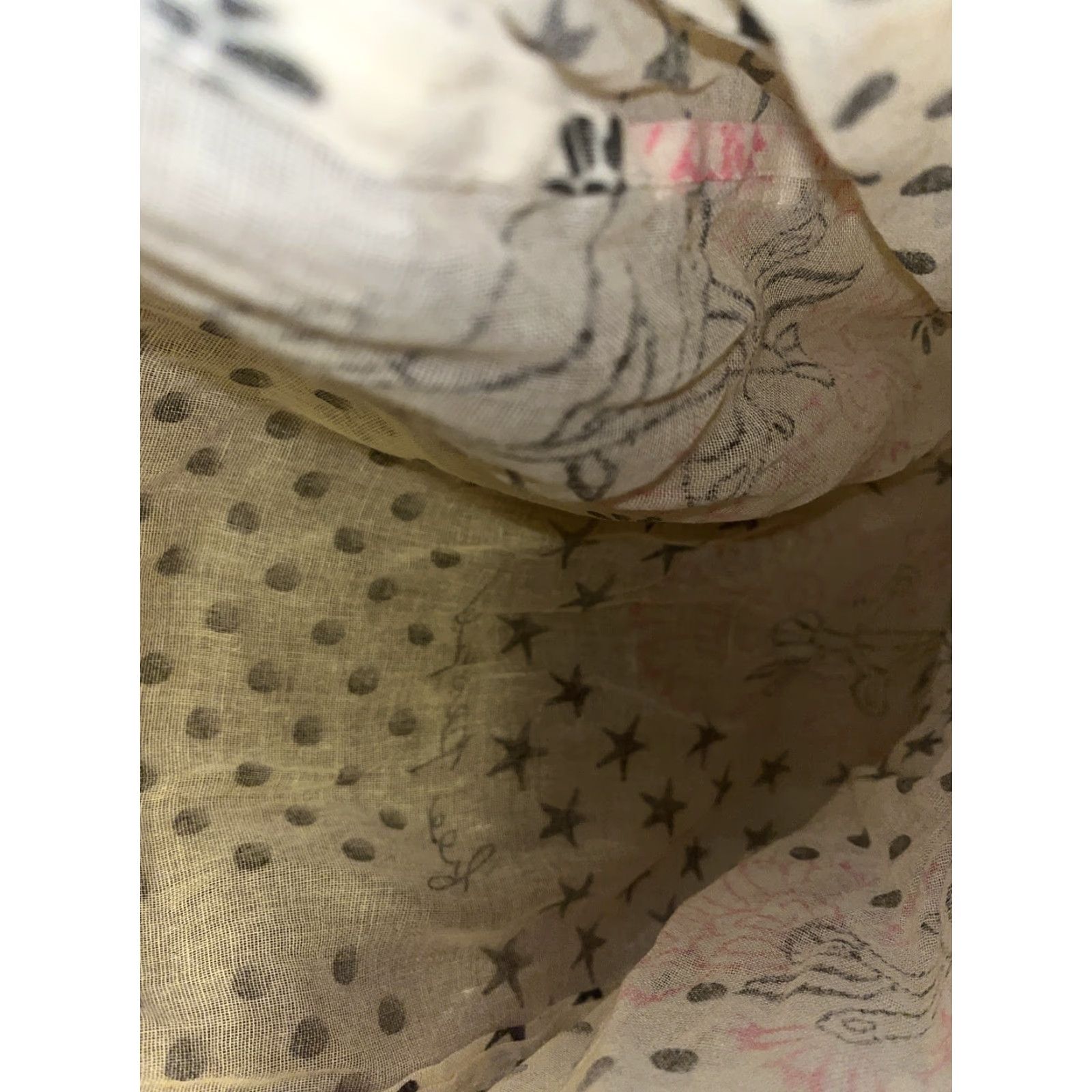Free People VINTAGE Free People Tote Bag Women's Medium Cotton Boho Floral Reusable Shoulder Bag Black Pink Size ONE SIZE - 4 Thumbnail