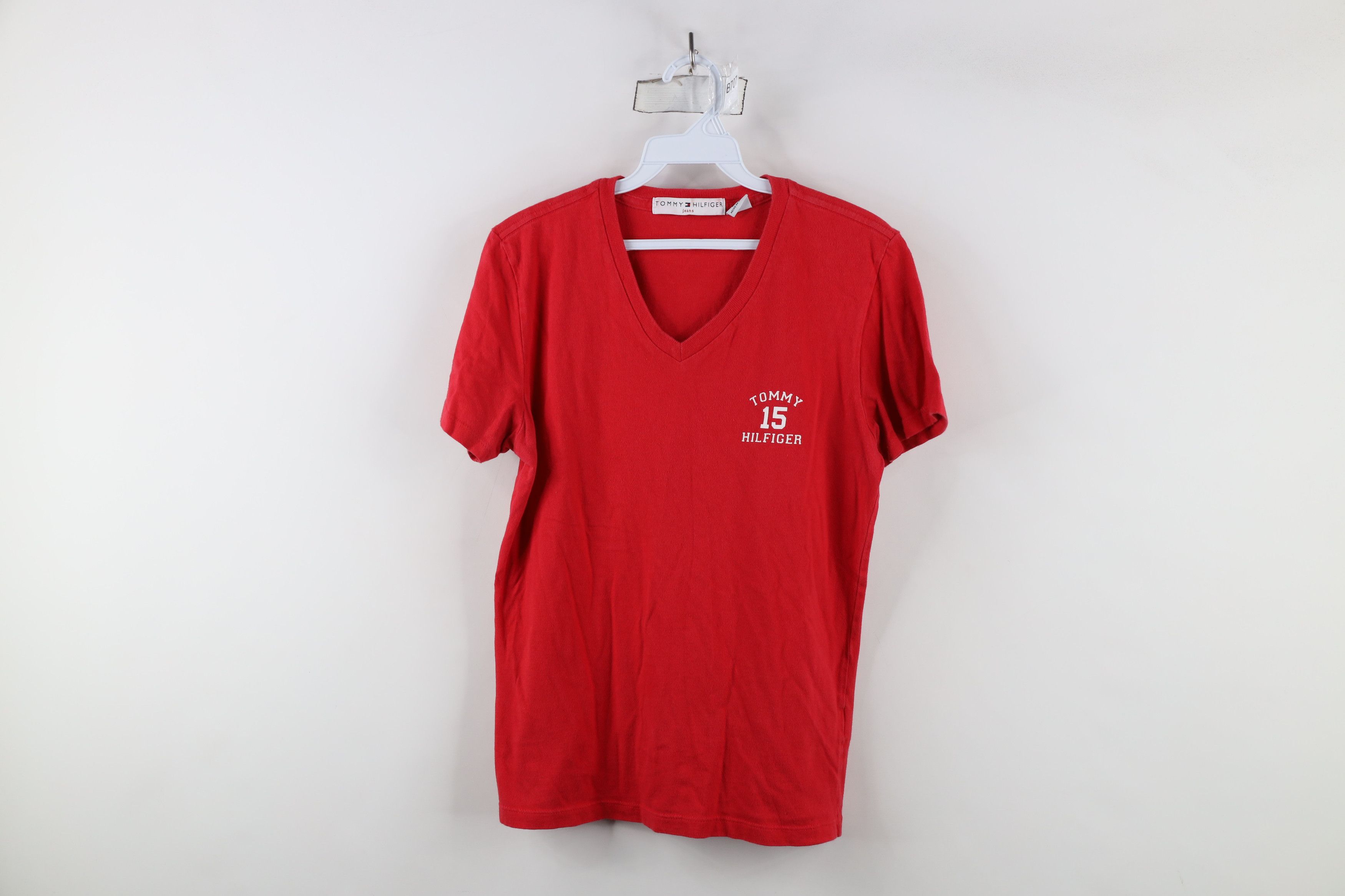 Tommy Hilfiger × Vintage Vintage 90s Tommy Hilfiger Knit Short Sleeve T-Shirt Red Size M / US 6-8 / IT 42-44 - 1 Thumbnail