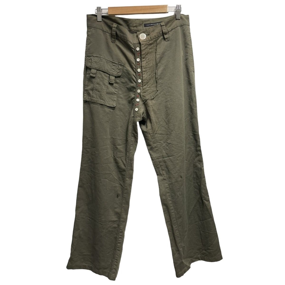 Japanese Brand × Vintage Sunao kuwuhara green button pants Size US 32 / EU 48 - 1 Thumbnail