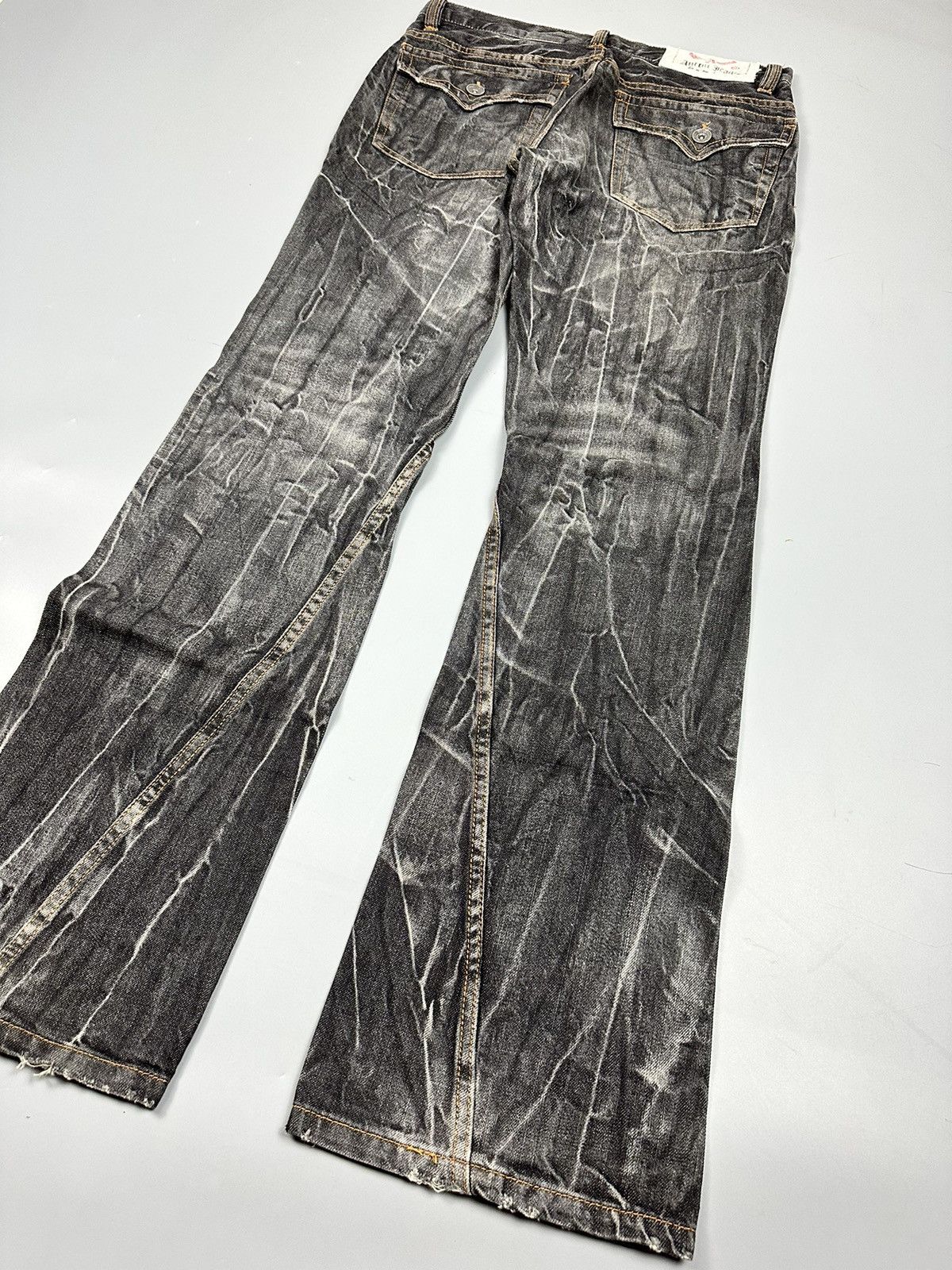 Artful Dodger 🔥Rare🔥Vintage Antful Jeans Whiskered Flared Denim Size US 32 / EU 48 - 4 Thumbnail