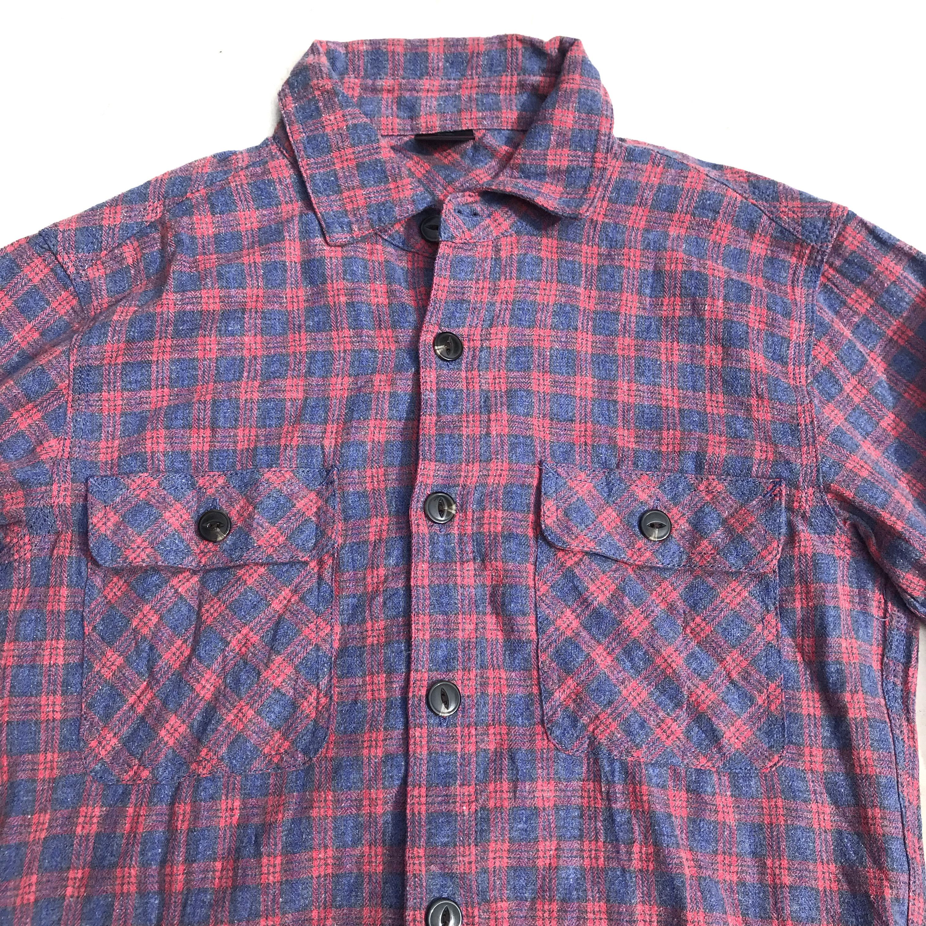 Japanese Brand Vintage Kissmark Japan Flanne Gingham Tartan shirt Size US M / EU 48-50 / 2 - 5 Thumbnail