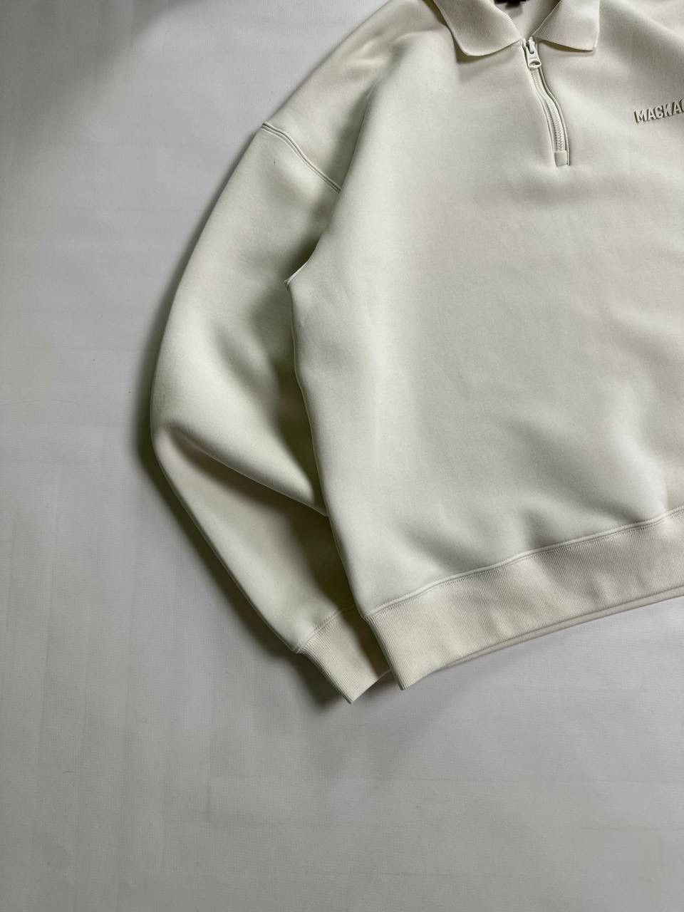 Mackage Mackage Felix 1/4 Polo Zip Cream Luxury Oldmoney Size US XL / EU 56 / 4 - 2 Thumbnail