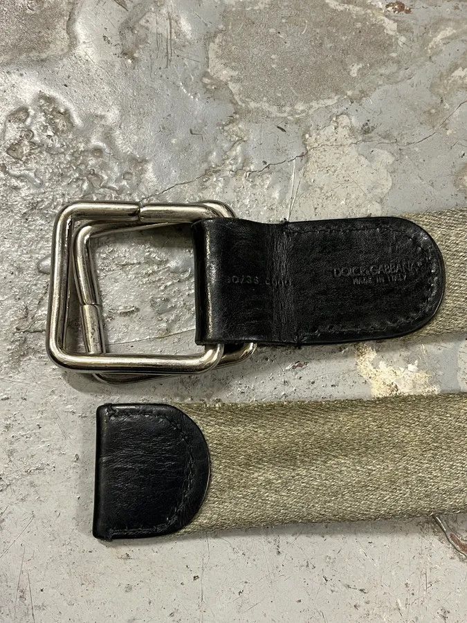Designer × Dolce & Gabbana × Vintage 2000s Dolce & Gabbana Army Green Canva Belt Size ONE SIZE - 6 Thumbnail