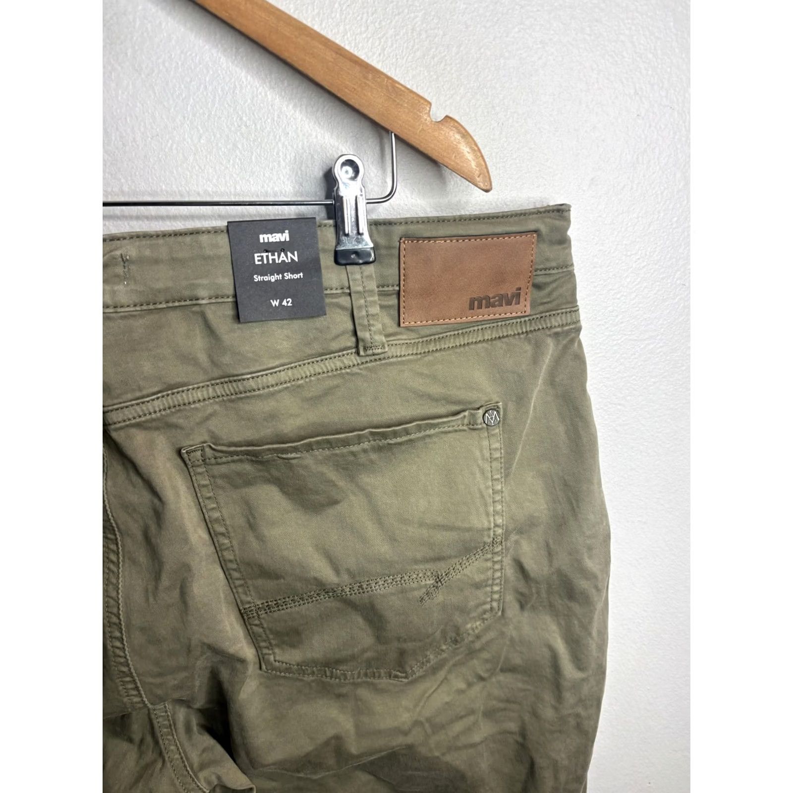 Mavi Mavi Mens 42 Green Ethan Sage Twill Straight Short Chino Casual Stretch Size US 42 / EU 58 - 7 Thumbnail
