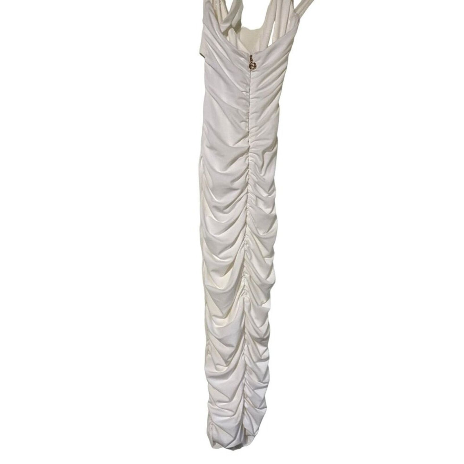 Other Nookie Riley Ring Midi Dress Ivory Lined Ruched Small Size S / US 4 / IT 40 - 10 Thumbnail