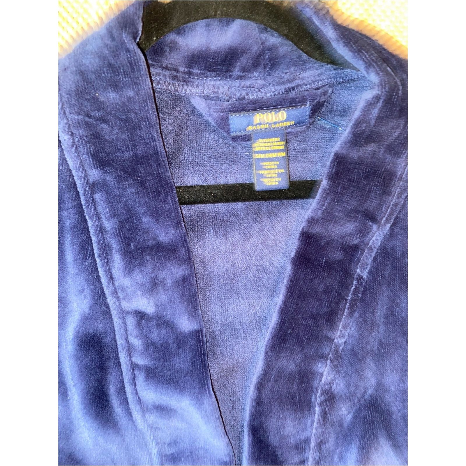 Polo Ralph Lauren Polo Ralph Lauren Navy Terry Robe w Lg Red Polo Pony Mens S Size 46 - 2 Thumbnail