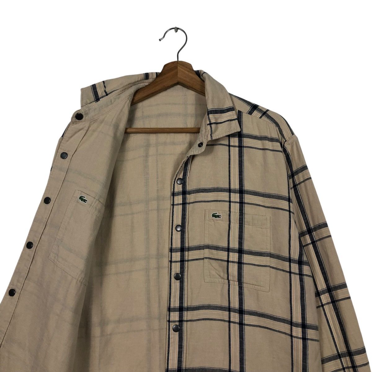 Japanese Brand 🔥VINTAGE REVERSIBLE FLANNEL JACKET LACOSTE TARTAN DESIGN Size US M / EU 48-50 / 2 - 14 Thumbnail