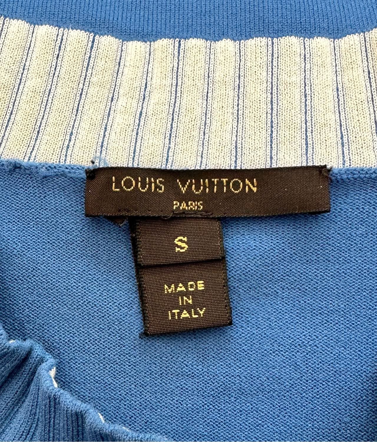 Louis Vuitton Louis Vuitton blue logo short-sleeved knit shirt Size S / US 4 / IT 40 - 5 Thumbnail