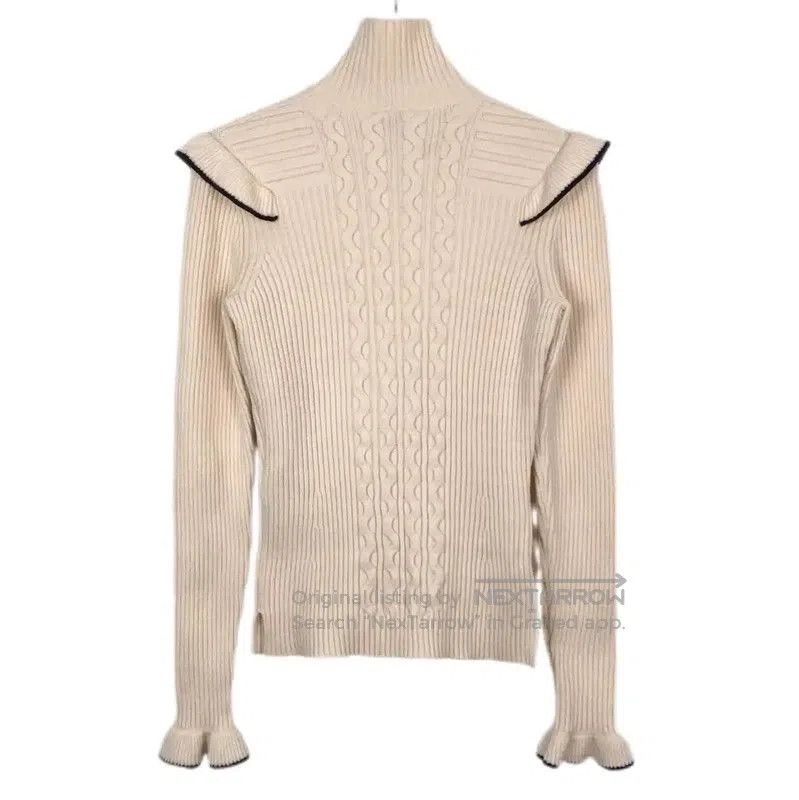Fendi Fendi Cream Cotton Knit Sweater for Women . Size S / US 4 / IT 40 - 2 Thumbnail