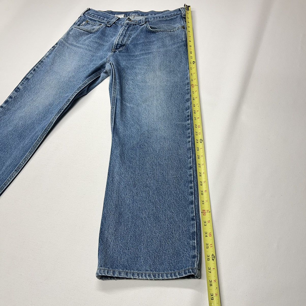 Carhartt × Vintage Carhartt Jeans Blue Loose Fit Straight Blue Faded Logo Y2K Size US 33 - 17 Thumbnail
