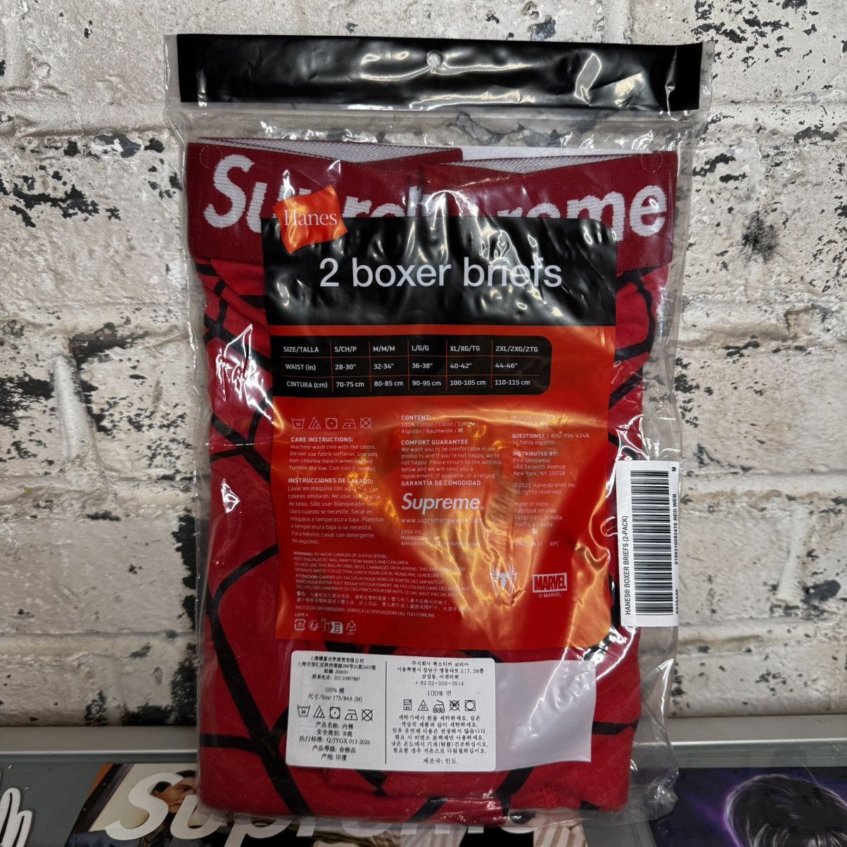 Supreme Supreme Hanes Spider-Man Boxer Briefs 2 Pack Red Medium Size ONE SIZE - 2 Thumbnail