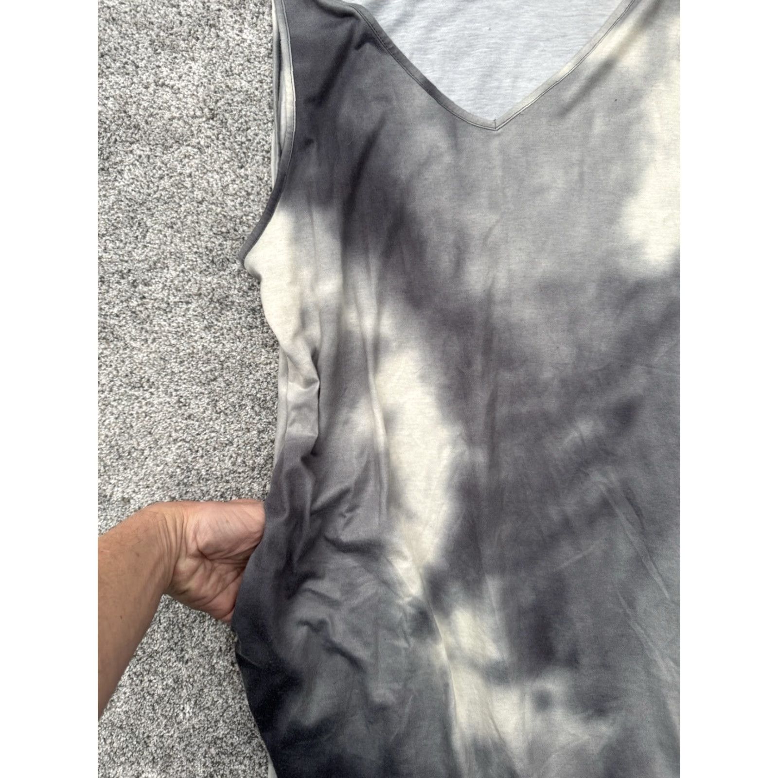 Vintage Jen & Co Boho Dress Maxi Tie Dye Sleeveless V-Neck Long Casual Women L White Grunge Streetwear Indie Festival Slouchy Size L / US 10 / IT 46 - 7 Thumbnail
