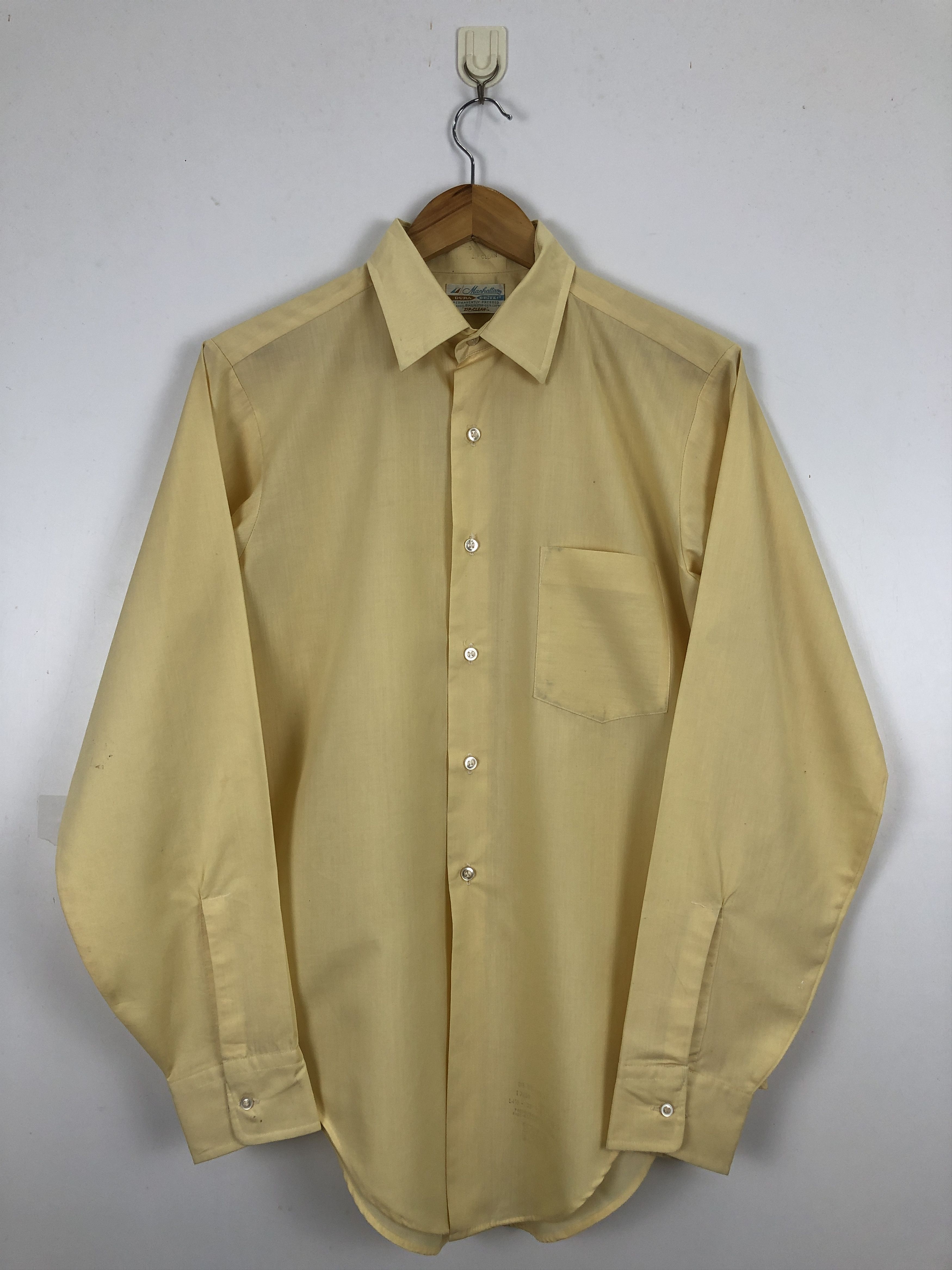 Manhattan Portage × Vintage Vintage 70s Manhattan Plain Button Up Shirt TA0454 Size US L / EU 52-54 / 3 - 1 Thumbnail