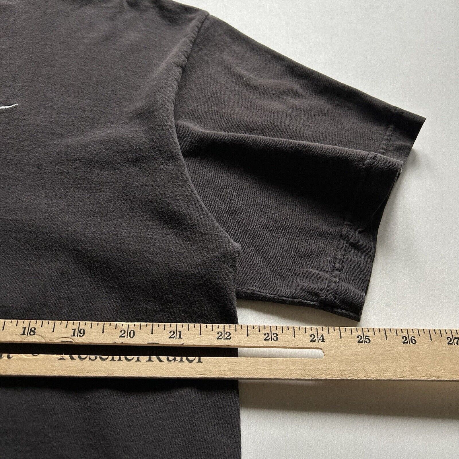 Nike × Vintage Vintage 90s Nike T Shirt Large V Neck USA Faded Black Rare Size US L / EU 52-54 / 3 - 3 Thumbnail