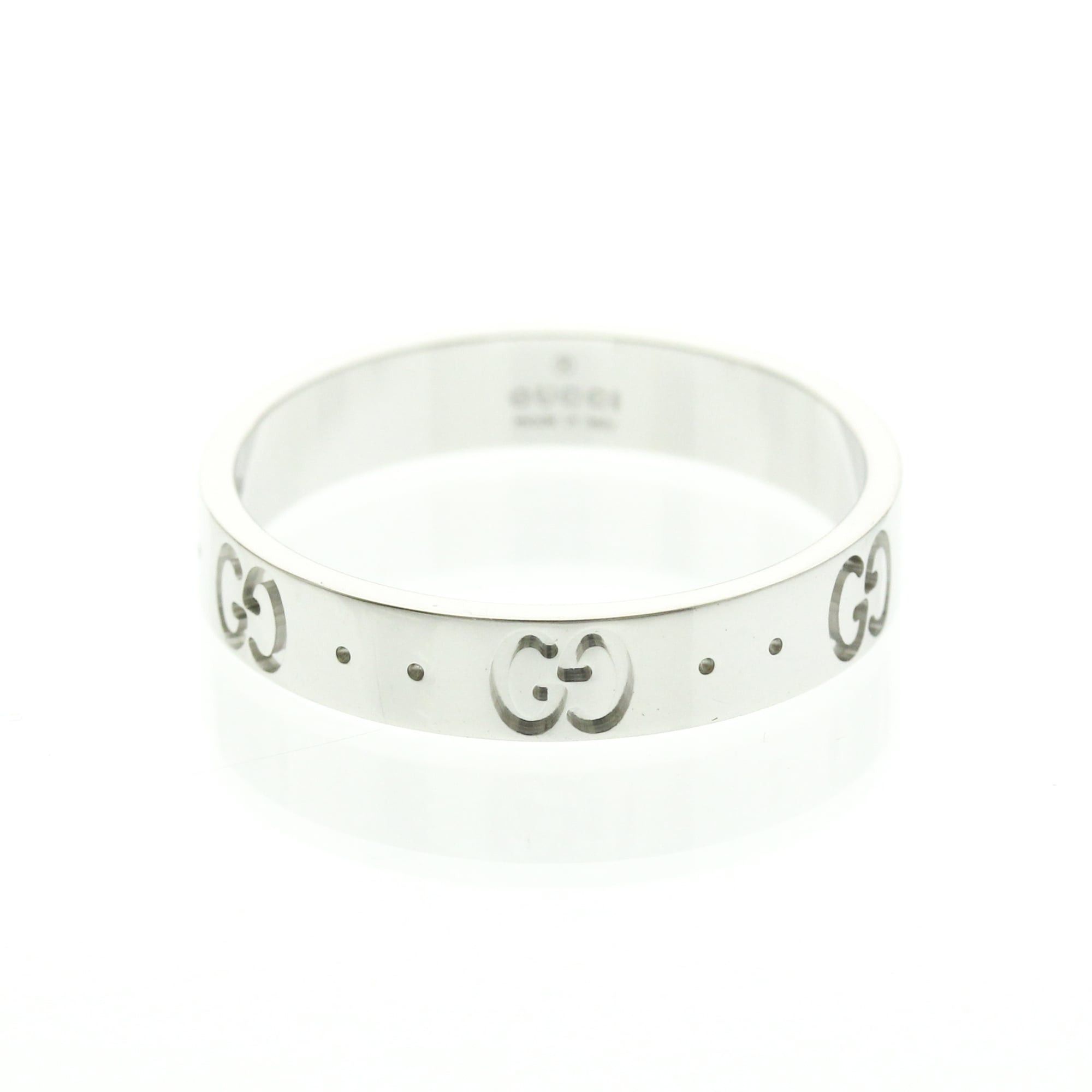 Gucci Gucci Icon White Gold (18K) Fashion No Stone Band Ring Silver Size ONE SIZE - 1 Thumbnail