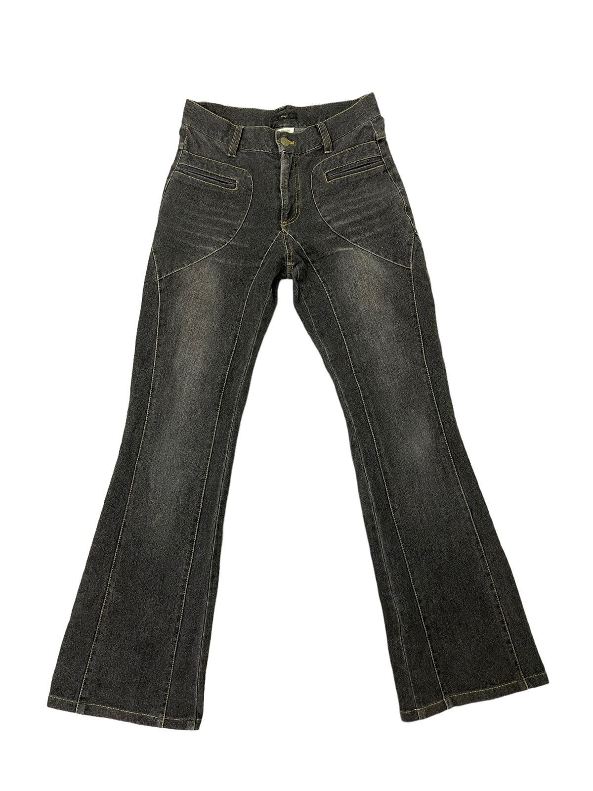 Japanese Brand Flare Jeans Fairy Slim Stretch Boot Cut 7🟦6 Size US 29 - 2 Thumbnail