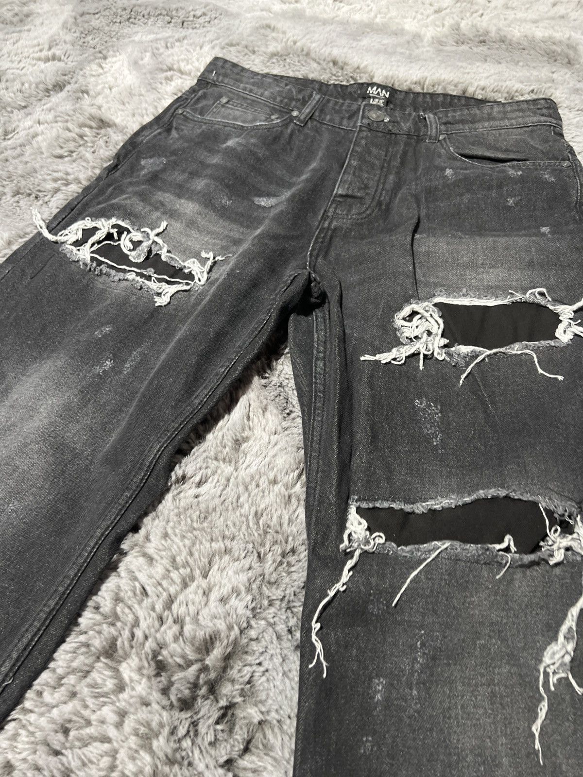 Boohoo × Vintage BLACK DENIMS BOOHOO Size US 34 / EU 50 - 2 Thumbnail