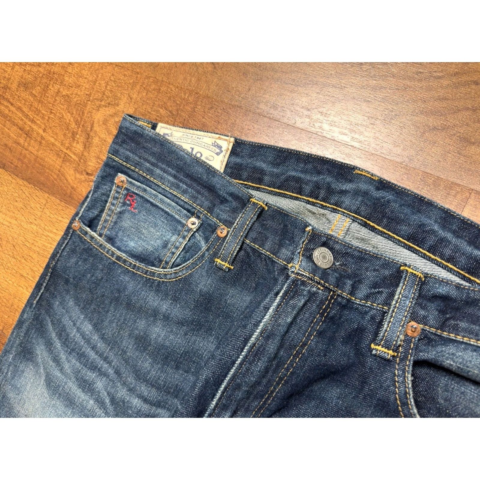 Polo Ralph Lauren Polo Ralph Lauren Jeans Mens Blue Varick Slim Straight Selvedge Denim 32X32 Jeans Slim Mens Blue Dark Wash 32 Inseam 5-Pocket Style Vintage: No Size US XS / EU 42 / 0 - 4 Thumbnail