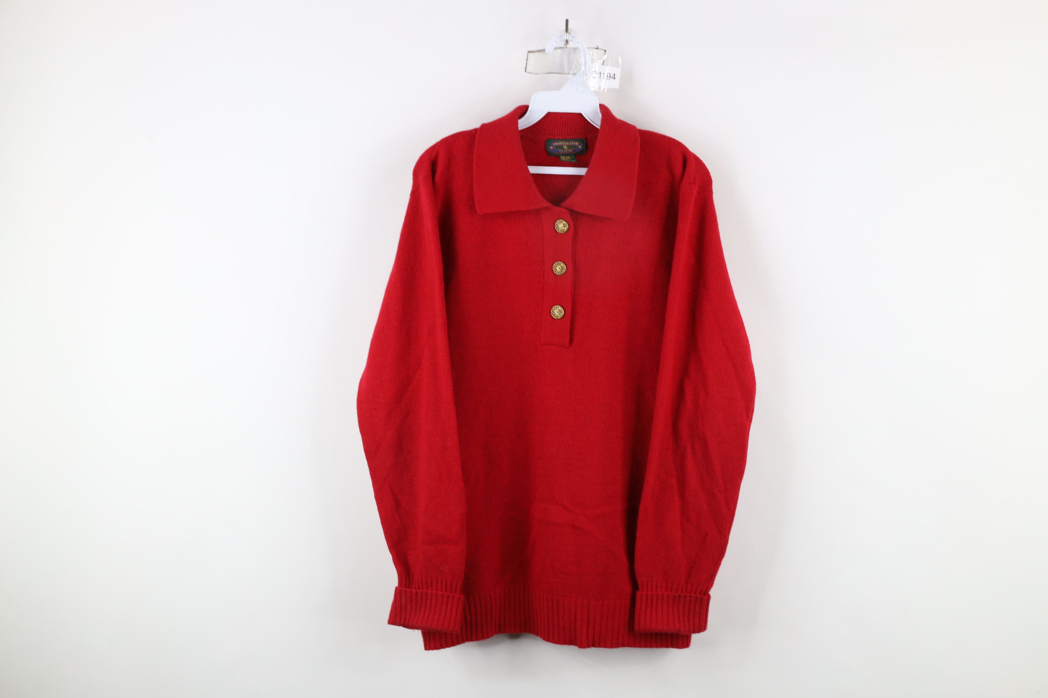 Vintage Vintage 90s Streetwear Lambswool Knit Collared Sweater Size L / US 10 / IT 46 - 1 Thumbnail