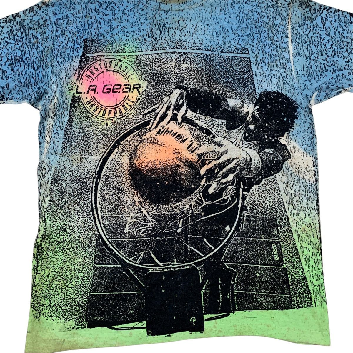 La Gear × Vintage Vtg LA Gear Hakeem Olajuwon All Over Print Shirt Size US L / EU 52-54 / 3 - 3 Thumbnail
