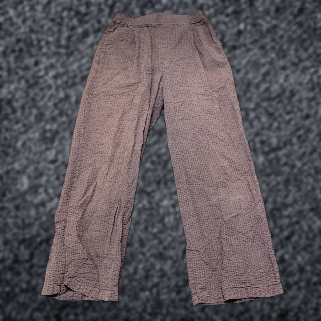 Uniqlo Uniqlo Lounge Pants Womens Small Purple Textured Cotton Straight Leg Streetwear Size 28" / US 6 / IT 42 - 1 Thumbnail