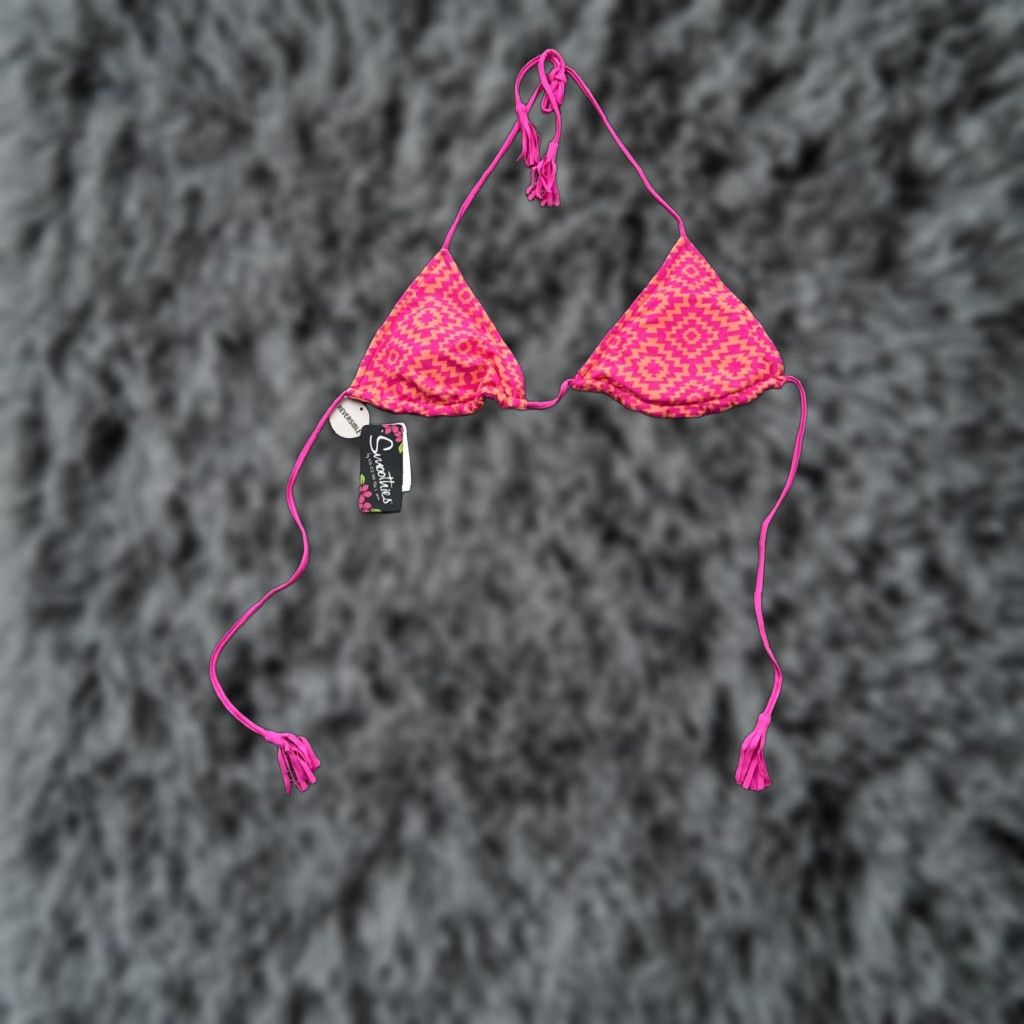 Triangl Smoothies Bikini Top M Multicolor Reversible Crochet Triangle Tassel Halter, Adjustable Backless Padded, Beach Boho Festival Y2K Women Size M / US 6-8 / IT 42-44 - 1 Thumbnail