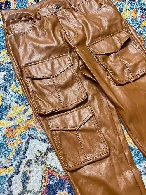 Jean Hayakawa x Kazue Pu Leather Cargo Pants Size US 38 / EU 54 - 3 Thumbnail
