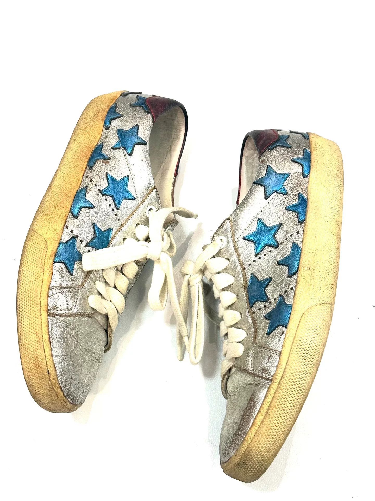 Saint Laurent Paris SAINT LAURENT Silver Star Dirty Shoes Size US 8 / IT 38 - 1 Thumbnail