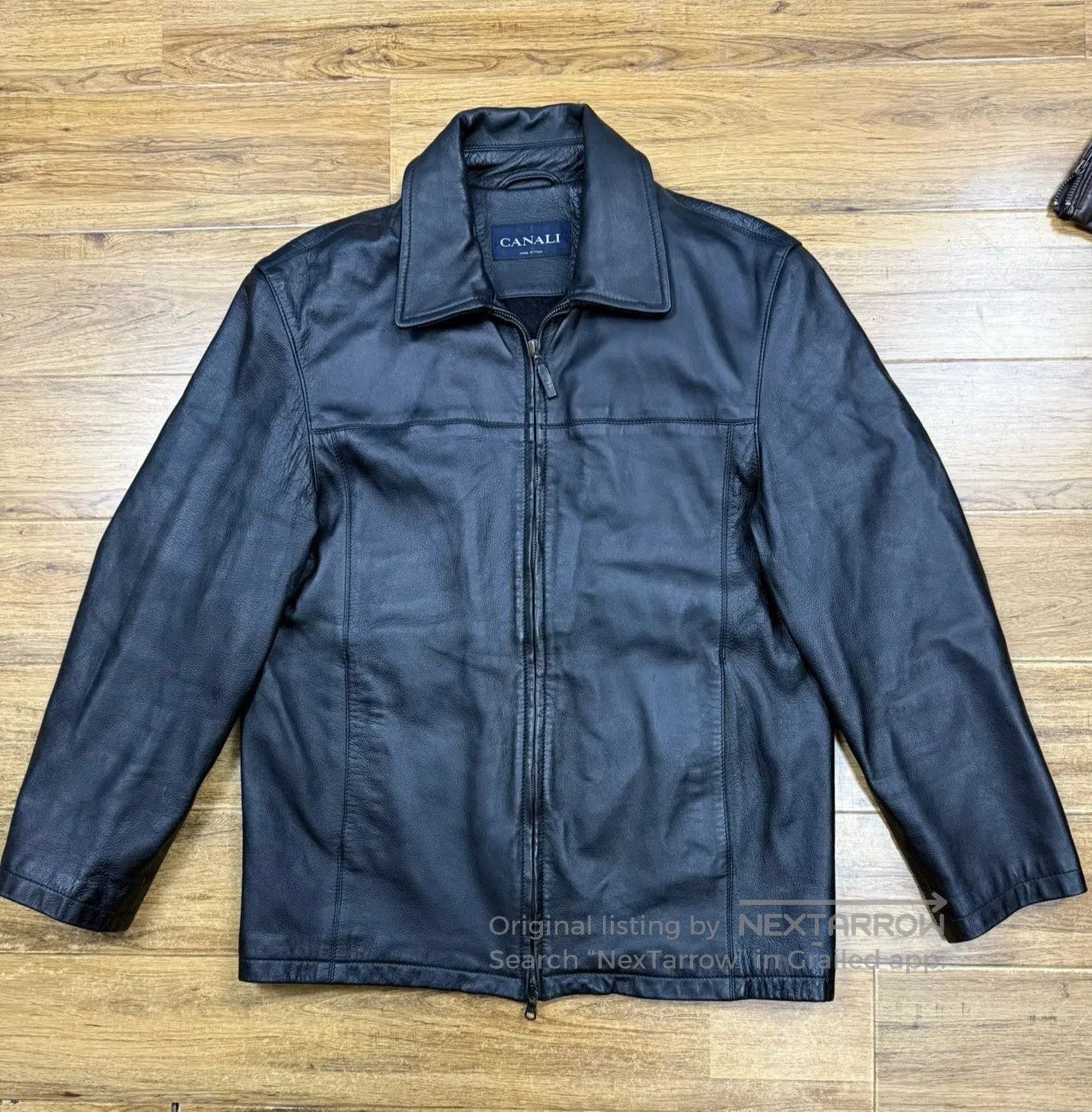 Italian Canali Men's Leather Jacket.