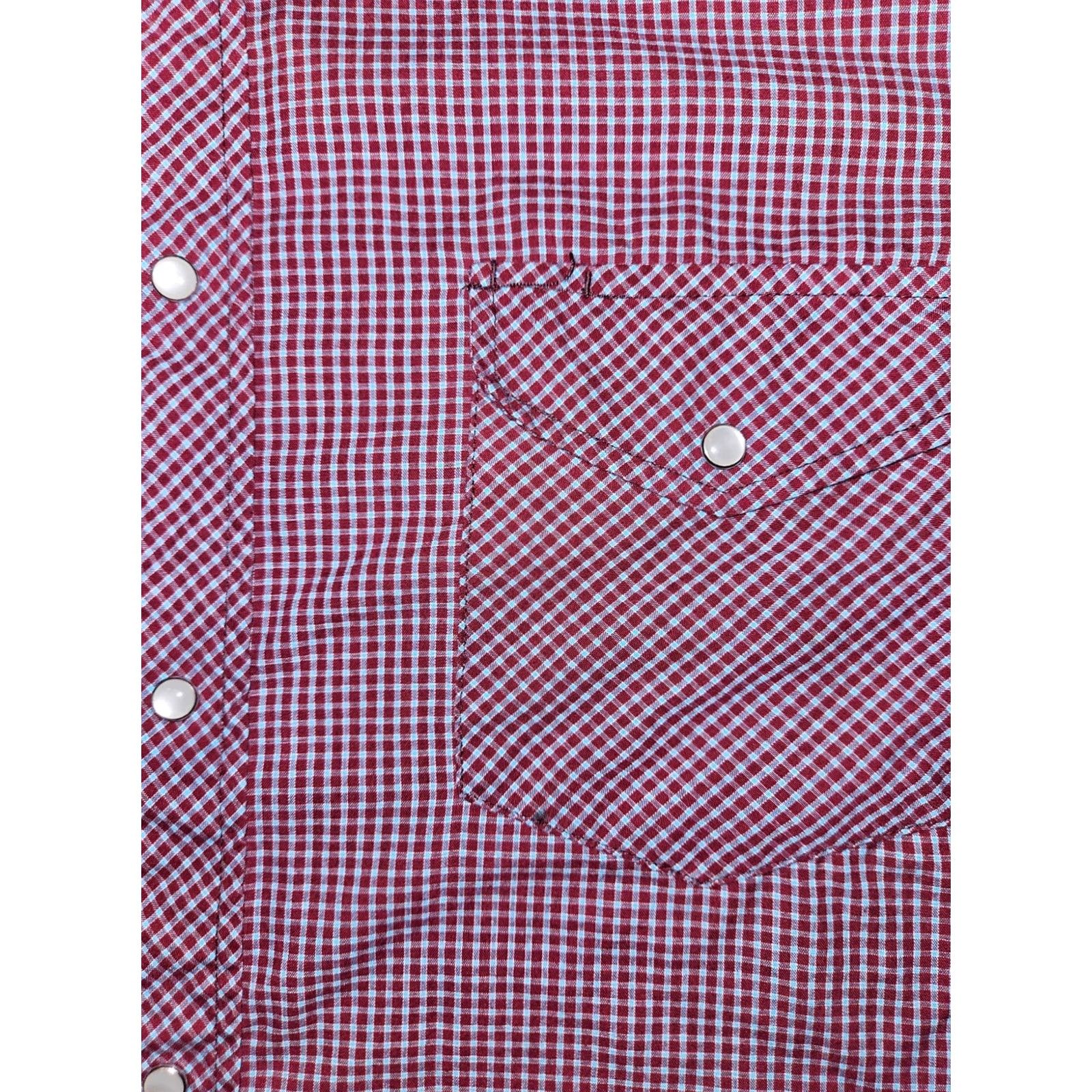 Roper Roper Pearl Snap Shirt Short Sleeve Men Large Red Check Western Cowboy Shirt Size US L / EU 52-54 / 3 - 5 Thumbnail