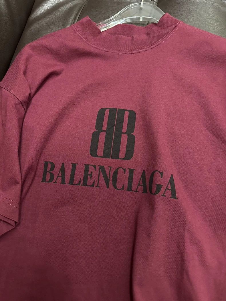 Balenciaga Balenciaga BB monogram printed short sleeve T-shirt, Burgu Size US XS / EU 42 / 0 - 2 Thumbnail