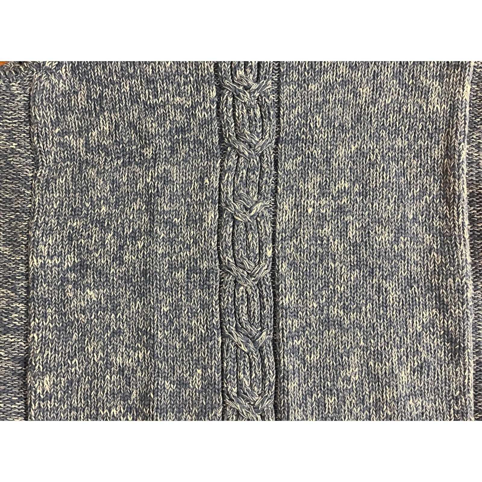 Anthropologie VINTAGE Curio Sweater Vest Women’s Large L Blue White Cable-Knit Mock Neck Sleeveless Casual 90s Retro Classic Preppy Knit Vest Womens Size L / US 10 / IT 46 - 3 Thumbnail