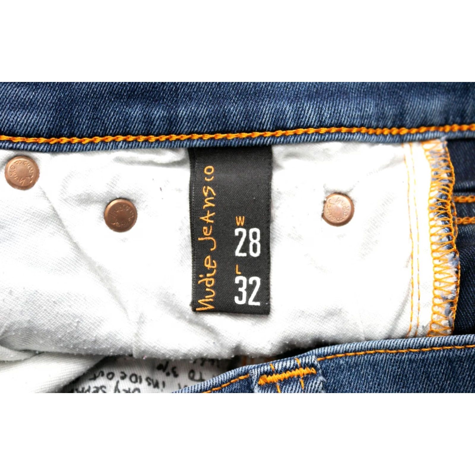 Vintage NUDIE Tight Long John Starlight Blue Jeans Slim W28/L32 Men Size US 28 / EU 44 - 6 Thumbnail