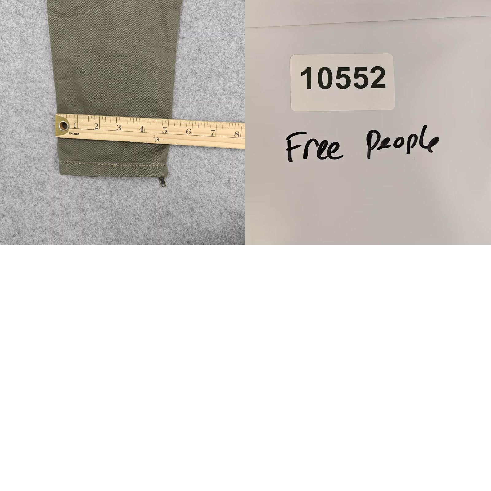 Free People Free People Pants Womens 26 Green Twill Cargo Slim Ankle Zip Stretch Pockets Size 26" / US 2 / IT 38 - 9 Thumbnail
