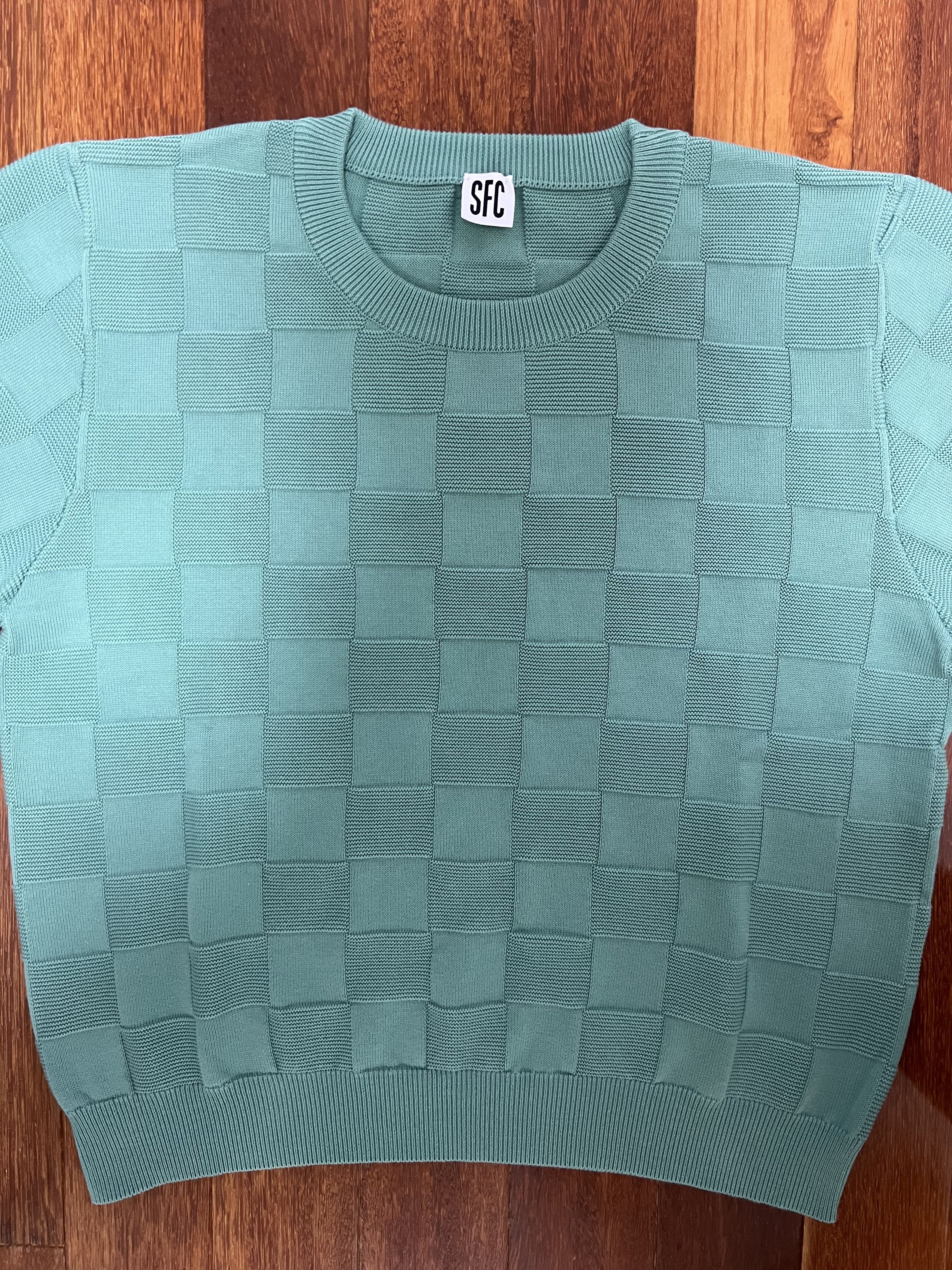 Scott Fraser Collection 💚 Scott Fraser Collection Jade Checker Chet Baker Knit NEW Size US L / EU 52-54 / 3 - 11 Thumbnail