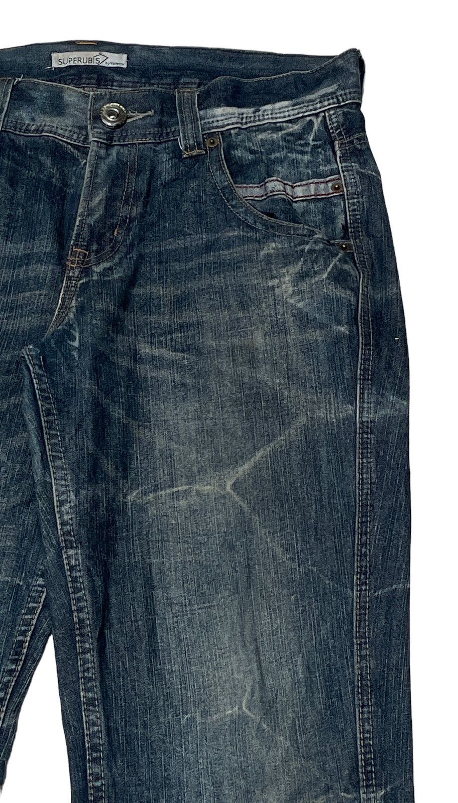 Japanese Brand × Vintage Vintage Japanese Brand Superubis Flared Jeans 2000s Size US 35 - 4 Thumbnail