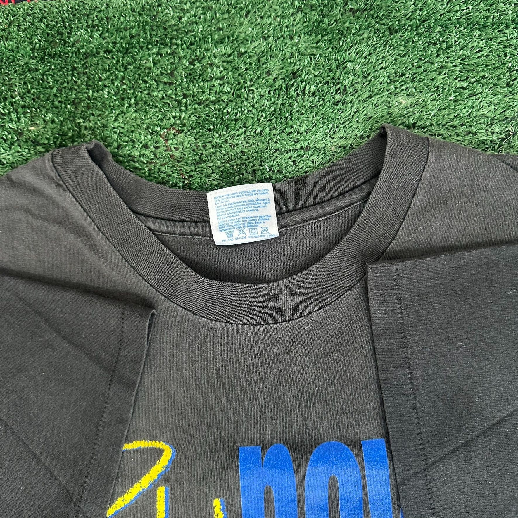Hanes Vintage 90s Hechinger Faded Black T-Shirt Boxy Single Stitch Size US XL / EU 56 / 4 - 4 Thumbnail