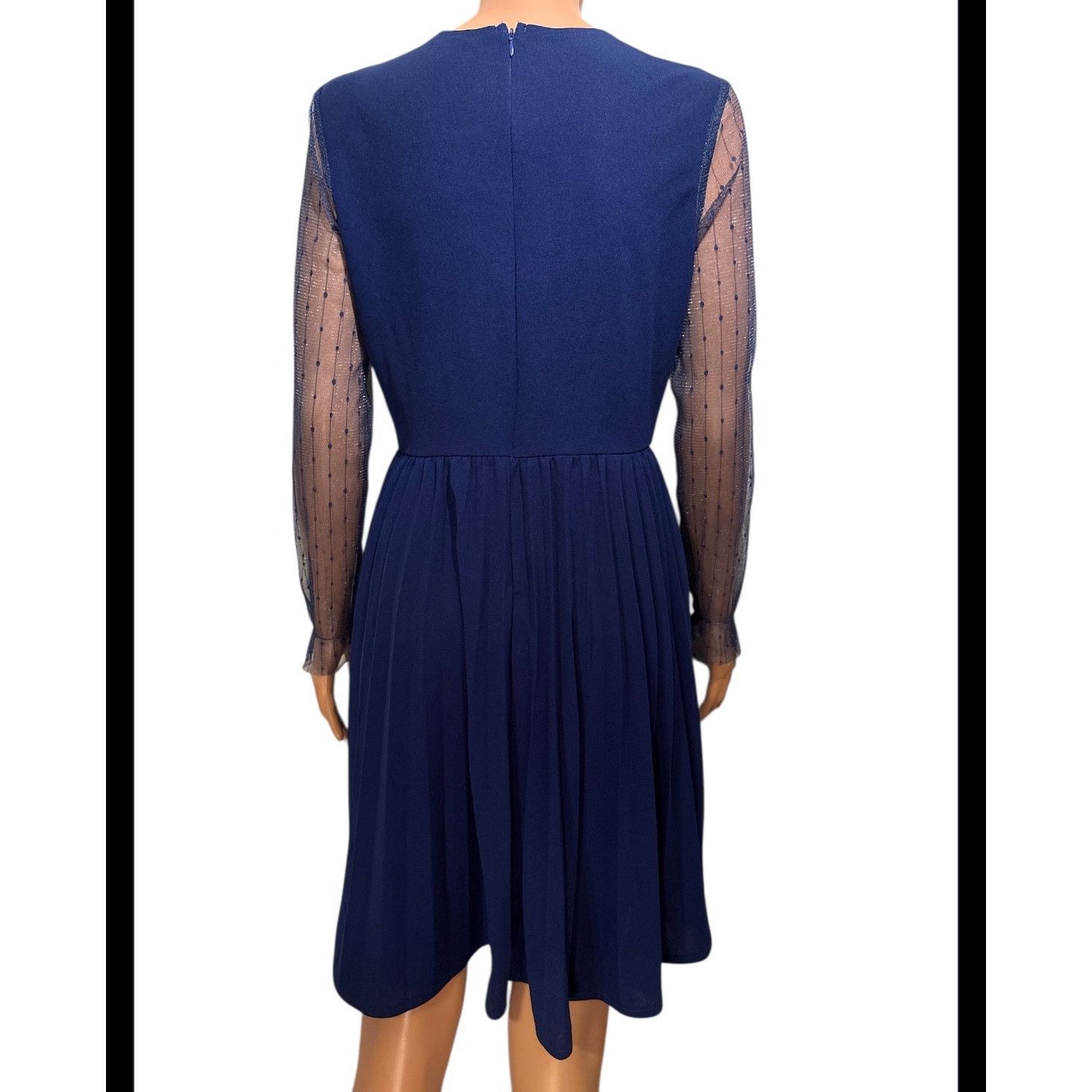 Shein Shein Royal Blue Swiss Dot Sleeves Dress Size Small Size S / US 4 / IT 40 - 5 Thumbnail
