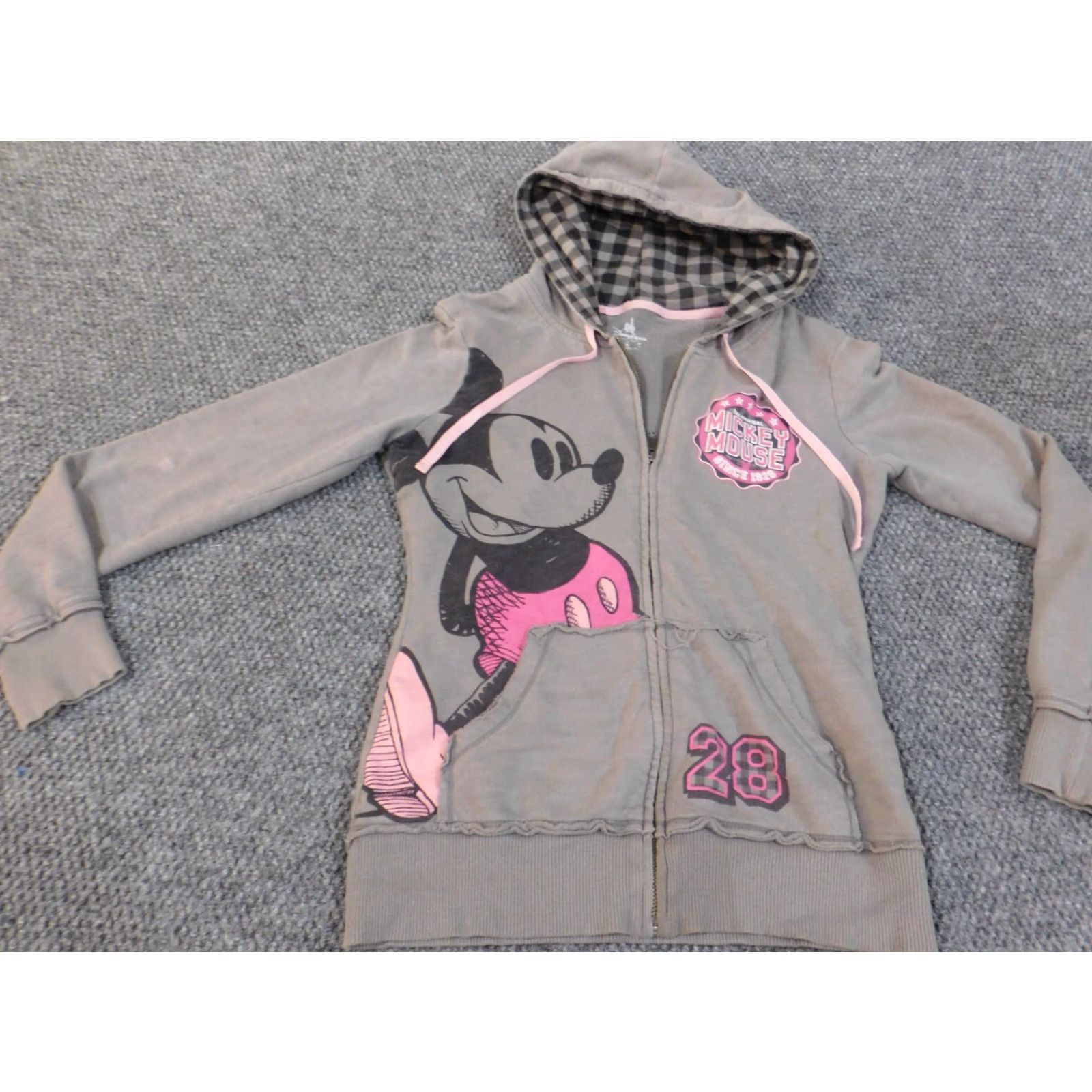 Disney VINTAGE Mickey Mouse Hoodie Womens M Gray Disney Full Zip Shirt Sweatshirt Logo 90s Mens Womens Boys Girls Size M / US 6-8 / IT 42-44 - 3 Thumbnail