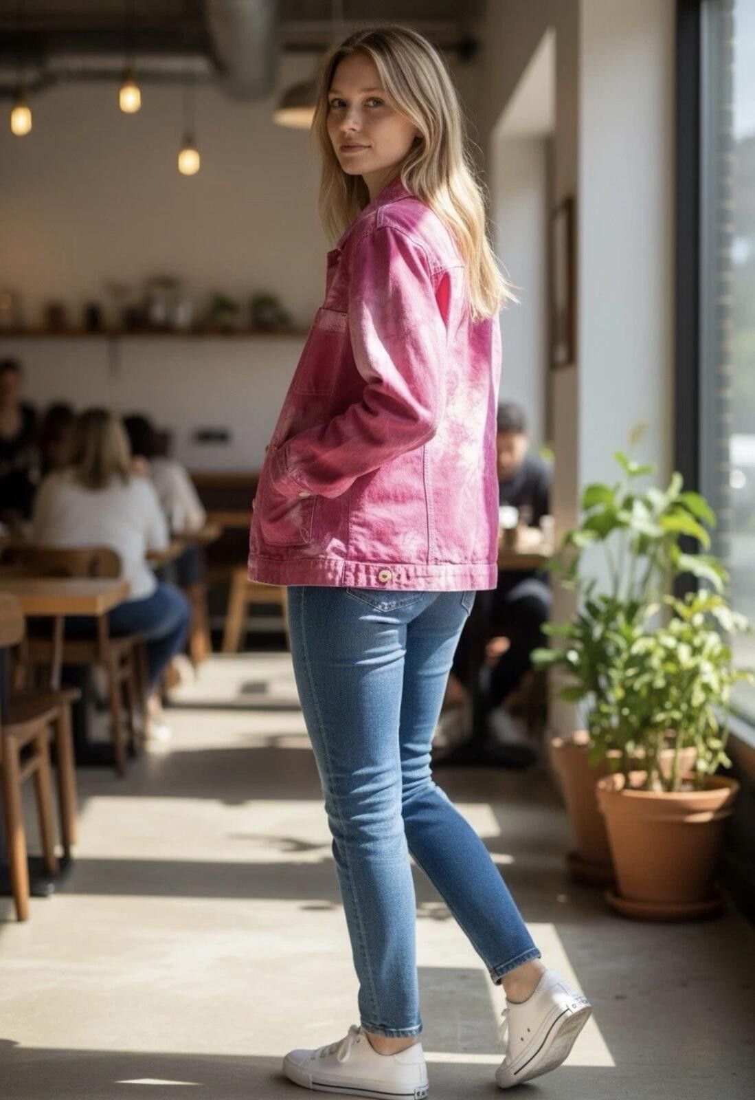 Everlane EVERLANE Denim Tie-Dye Pink Jacket Size M / US 6-8 / IT 42-44 - 1 Thumbnail