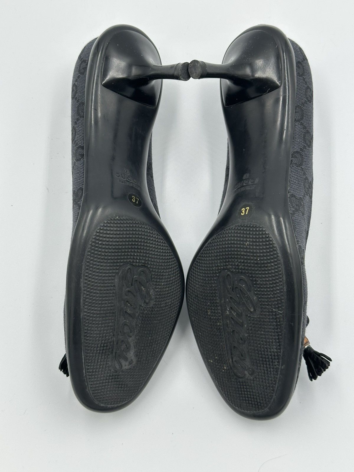 Gucci Gucci GG Canvas Bamboo Tassel Pumps Black Monogram Size US 7 / IT 37 - 11 Thumbnail