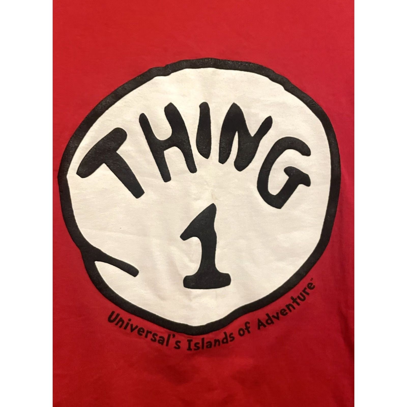 Vintage VINTAGE Dr. Seuss Thing 1 Shirt Red XL Unisex Adults T-Shirt Short Sleeve Universal Studios Islands of Adventure (E117) Size US XL / EU 56 / 4 - 2 Thumbnail