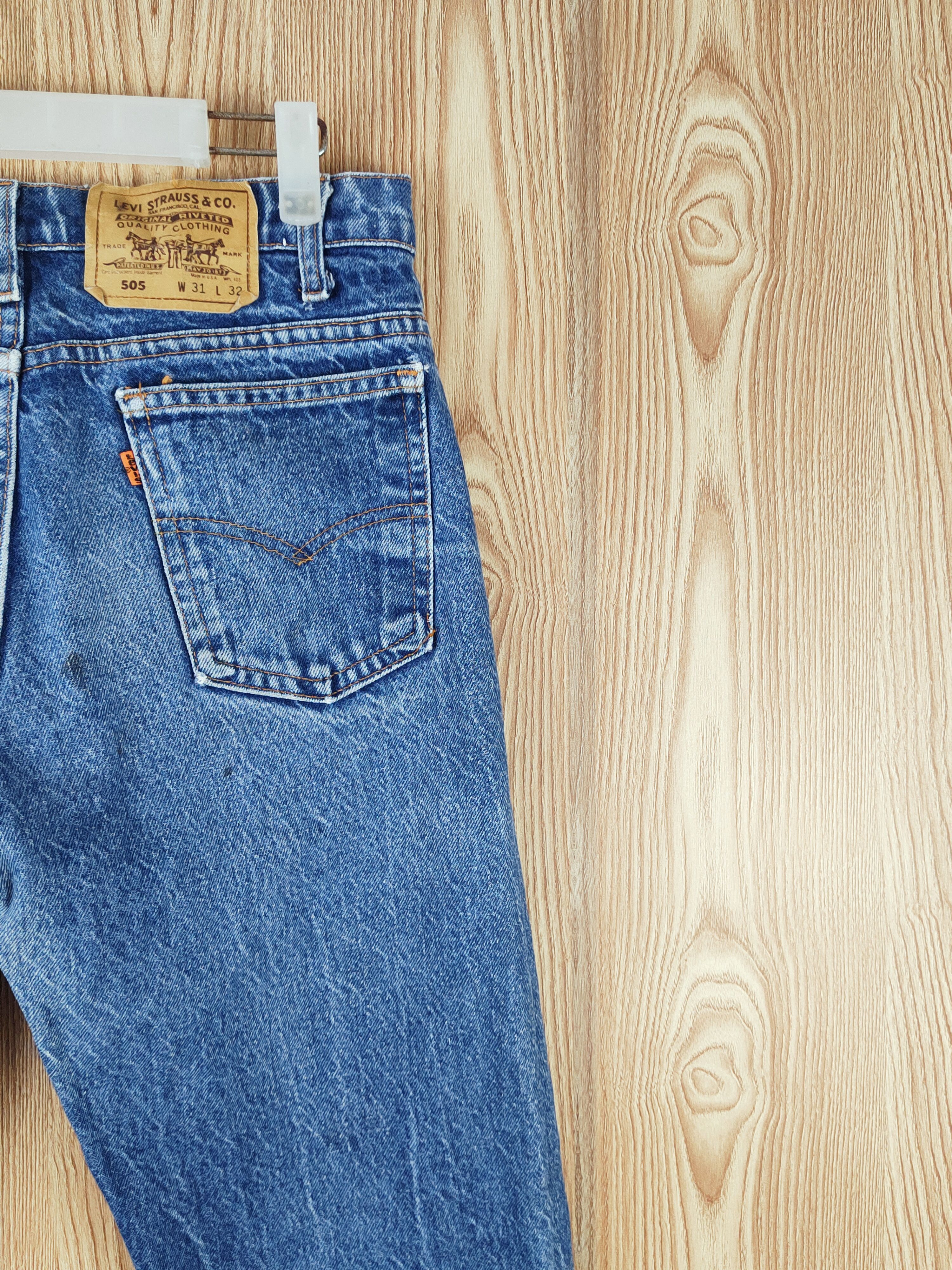 Levi's 505 Levi's orange tag faded Distressed Ripped denim #S2700 Size US 30 / EU 46 - 12 Thumbnail