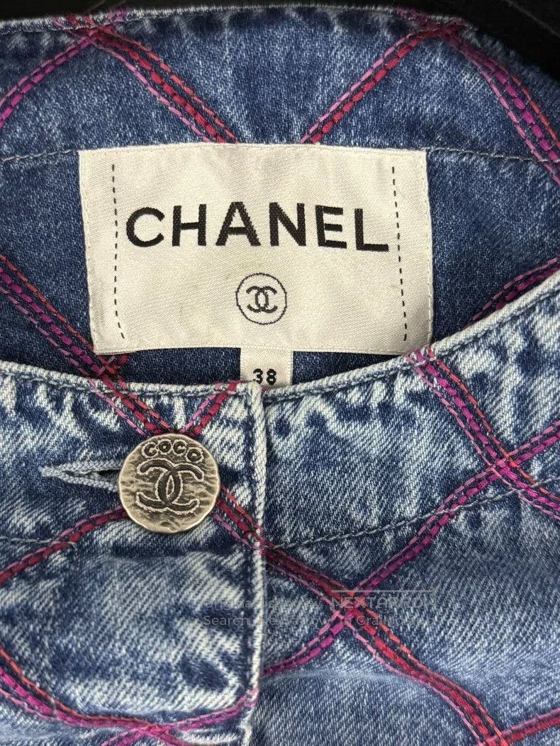 Chanel Chanel Blue diamond checkered denim jacket Size XS / US 0-2 / IT 36-38 - 4 Thumbnail