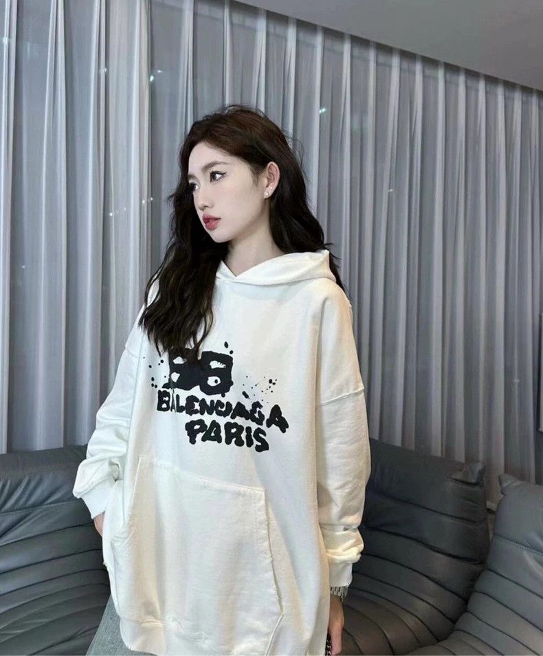 Balenciaga Balenciaga Double b splash-ink graffiti printed Logo hoode Size US S / EU 44-46 / 1 - 8 Thumbnail